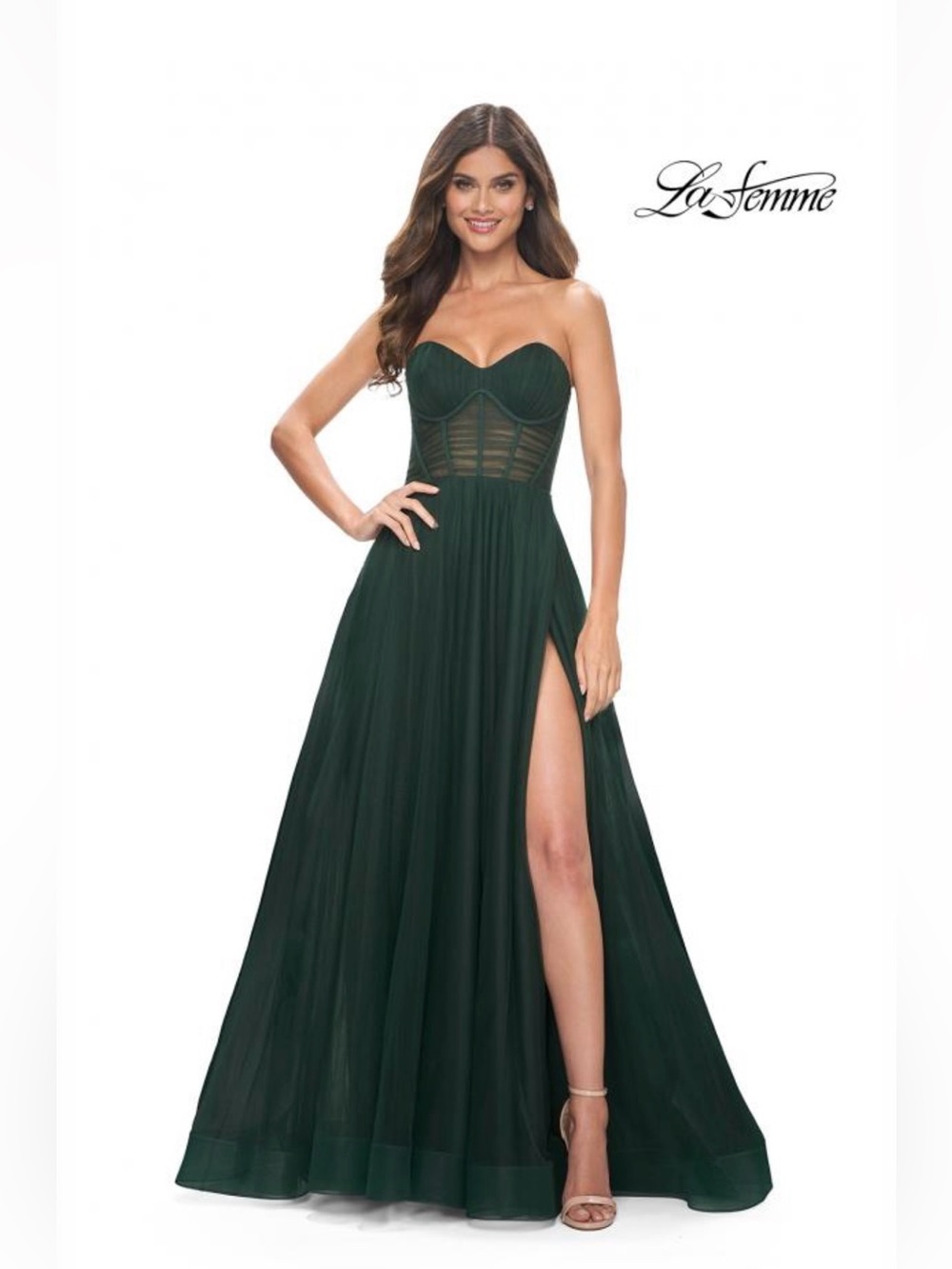 NEW La Femme 31971 Green Formal Prom Dress Size 6